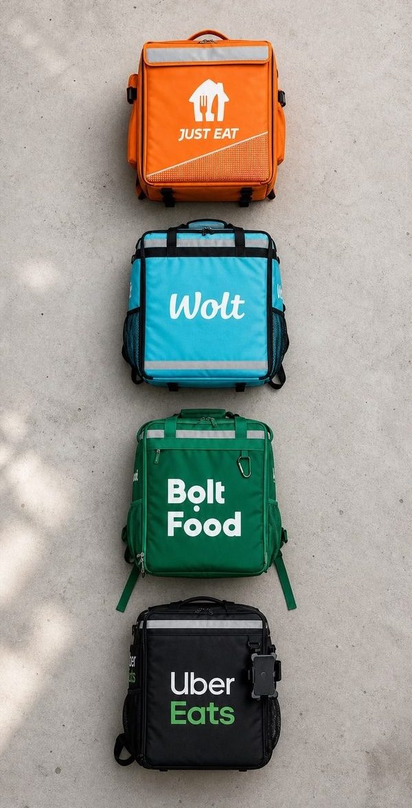 Delivery courier backpacks: Just Eat, Wolt, Bolt Food and Uber Eats